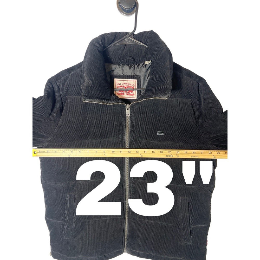 Corduroy Puffer Jacket Levis Women's Size L Insulated Coat - Picture 9 of 10